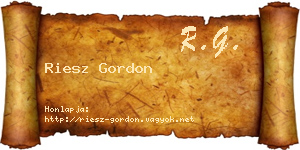 Riesz Gordon névjegykártya